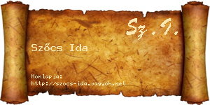 Szőcs Ida névjegykártya